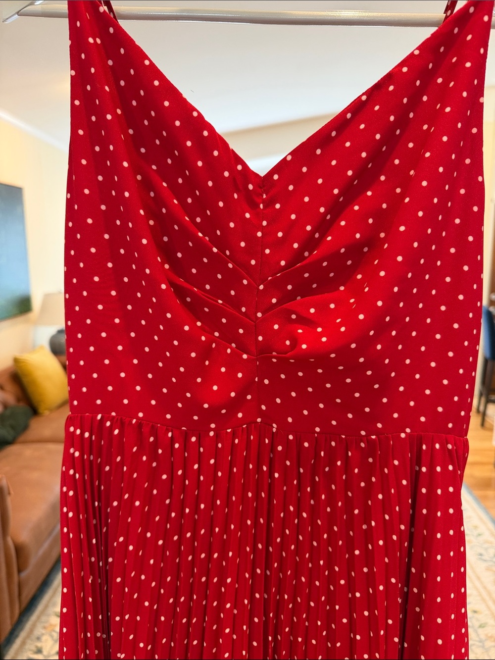 Lucy Paris Red Polka Dot Spaghetti Strap Maxi Dress - Picture 6 of 6